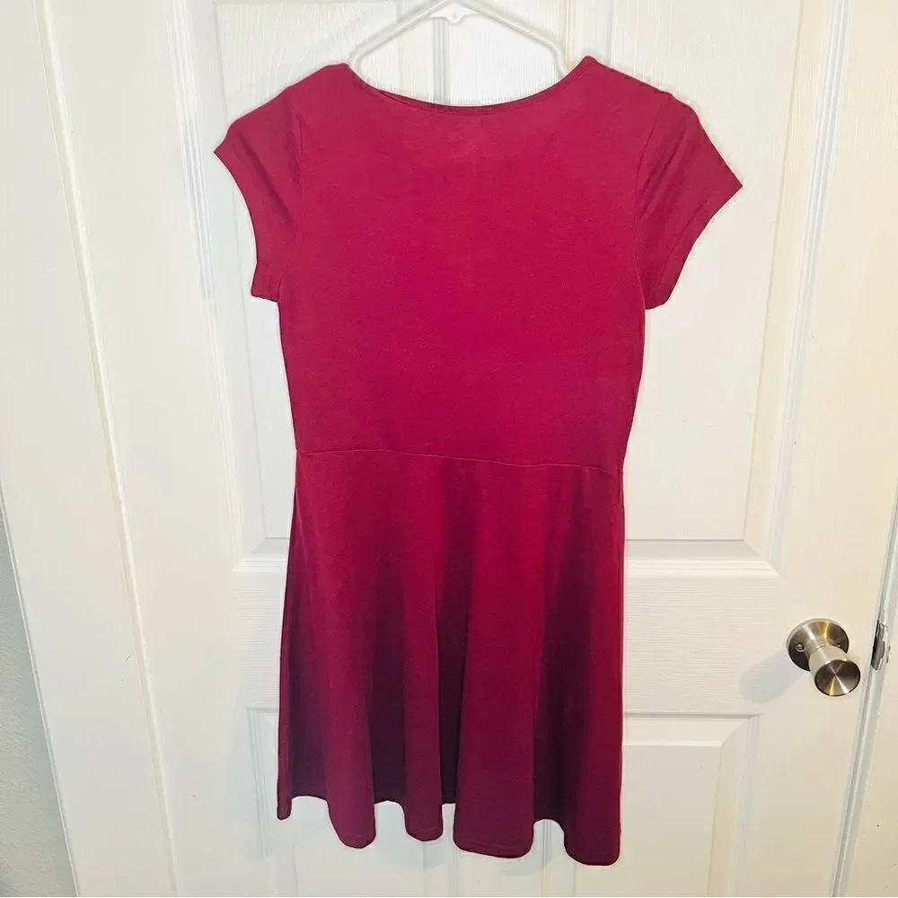 The Childrens Place Uniform Girls Everyday Dress Tshirt Dress Burgundy Red XL 14 - Picture 5 of 7